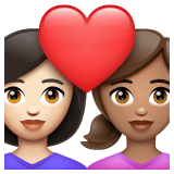 情侣: 女人女人较浅肤色中等肤色emoji素材一 160x160像素