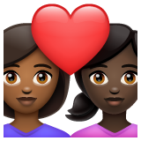 情侣: 女人女人中等-深肤色较深肤色emoji素材一 160x160像素