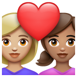 情侣: 女人女人中等-浅肤色中等肤色emoji素材一 160x160像素