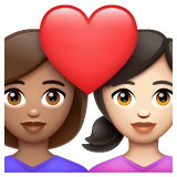 情侣: 女人女人中等肤色较浅肤色emoji素材一 160x160像素