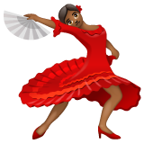 女子舞蹈:中黑肤色emoji素材一 160x160像素