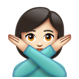 打“不手势”的人:浅肤色emoji素材一 160x160像素