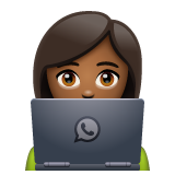 女工程师:中黑肤色emoji素材一 160x160像素