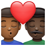 亲吻: 男人男人中等-深肤色较深肤色emoji素材一 160x160像素