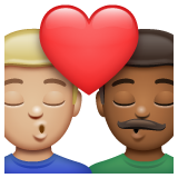 亲吻: 男人男人中等-浅肤色中等-深肤色emoji素材一 160x160像素