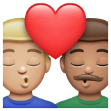 亲吻: 男人男人中等-浅肤色中等肤色emoji素材一 160x160像素