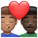 亲吻: 男人男人中等肤色较深肤色emoji素材一 160x160像素