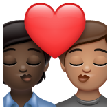 亲吻: 成人成人较深肤色中等肤色emoji素材一 160x160像素