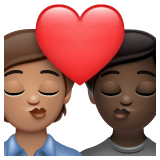 亲吻: 成人成人中等肤色较深肤色emoji素材一 160x160像素