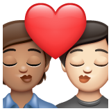 亲吻: 成人成人中等肤色较浅肤色emoji素材一 160x160像素
