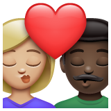 亲吻: 女人男人中等-浅肤色较深肤色emoji素材一 160x160像素