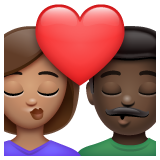 亲吻: 女人男人中等肤色较深肤色emoji素材一 160x160像素