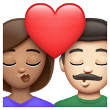 亲吻: 女人男人中等肤色较浅肤色emoji素材一 160x160像素