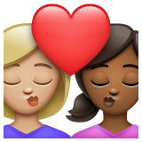 亲吻: 女人女人中等-浅肤色中等-深肤色emoji素材一 160x160像素