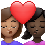 亲吻: 女人女人中等肤色较深肤色emoji素材一 160x160像素