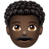 男士:深色肤色,卷发emoji素材一 160x160像素