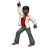 男子舞蹈:深色肤色emoji素材一 160x160像素