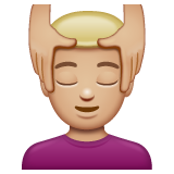 男士按摩:中浅肤色emoji素材一 160x160像素