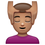 男士按摩:中等肤色emoji素材一 160x160像素