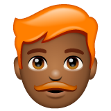 男士:中黑肤色,红发emoji素材一 160x160像素