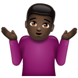 男人耸肩:深色肤色emoji素材一 160x160像素