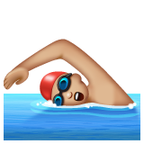男子游泳:中浅肤色emoji素材一 160x160像素