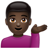 单手举起的男人:深色肤色emoji素材一 160x160像素