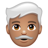 男士:中等肤色,白发emoji素材一 160x160像素