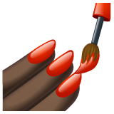 涂指甲油的手:深色肤色emoji素材一 160x160像素