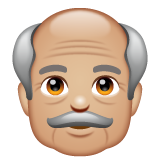 老人:中浅肤色emoji素材一 160x160像素