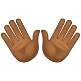 双手张开:中等深色肤色emoji素材一 160x160像素