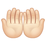 手掌向上:浅肤色emoji素材一 160x160像素