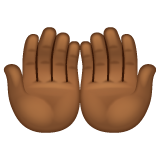 掌心向上:中黑肤色emoji素材一 160x160像素