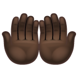 手掌向上:深色肤色emoji素材一 160x160像素