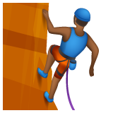 攀岩者/正在攀爬的人:中黑肤色emoji素材一 160x160像素