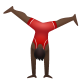 侧手翻的人:深色肤色emoji素材一 160x160像素