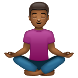 打坐的人:中黑肤色emoji素材一 160x160像素