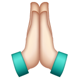 双手合十、祈祷的手:浅肤色emoji素材一 160x160像素