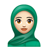 头巾女性：浅肤色emoji素材一 160x160像素