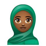 头巾女性:中深色肤色emoji素材一 160x160像素