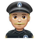 警官:中浅肤色emoji素材一 160x160像素