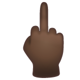 比中指的手:深色肤色emoji素材一 160x160像素