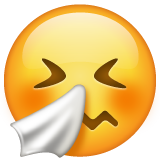 打喷嚏的脸emoji素材一 160x160像素