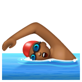 游泳者:中黑肤色emoji素材一 160x160像素