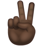 胜利之手:深色肤色emoji素材一 160x160像素