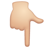 指向下方的手:浅肤色emoji素材一 160x160像素