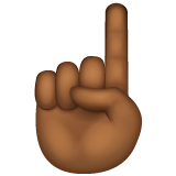 食指向上:中深色肤色emoji素材一 160x160像素