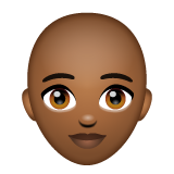 女性:中黑肤色,秃顶emoji素材一 160x160像素