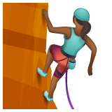 女子攀岩:中黑肤色emoji素材一 160x160像素