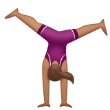 侧手翻的女人:中等肤色emoji素材一 160x160像素